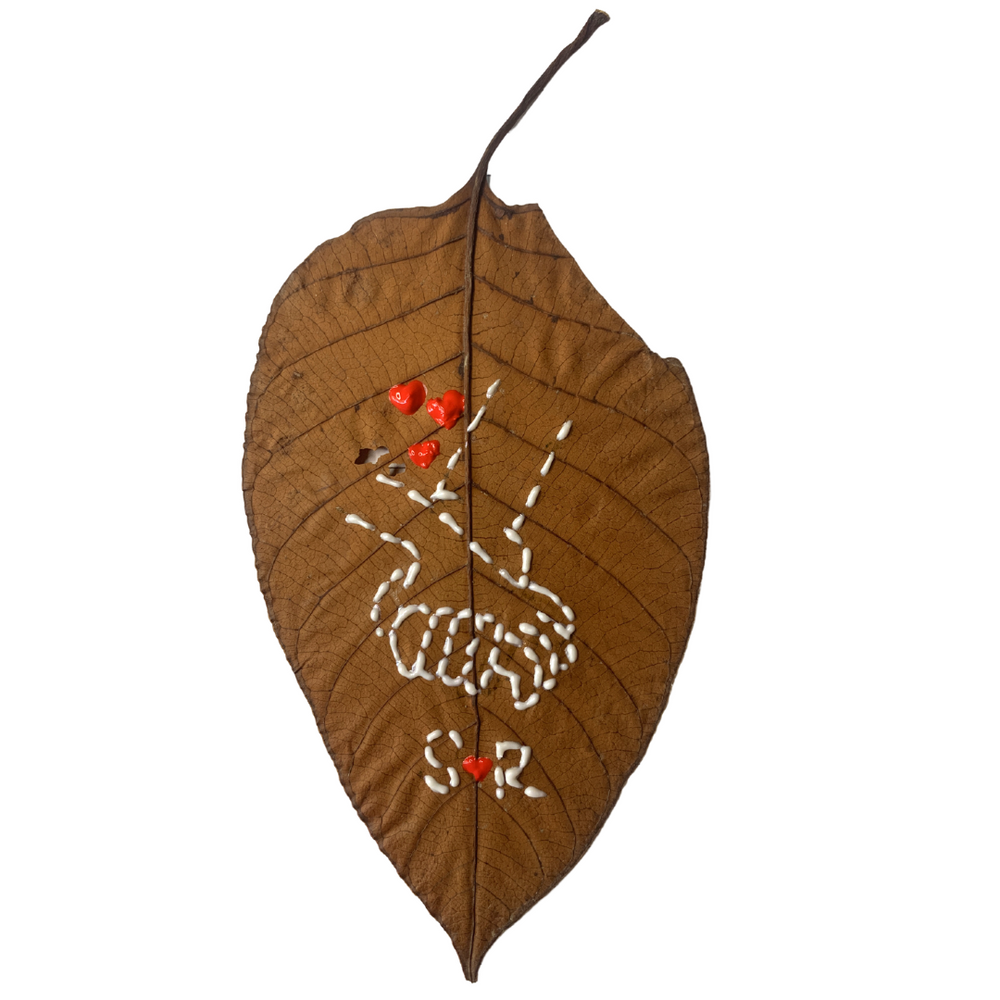 Hand Embroidery in Dry Leaf