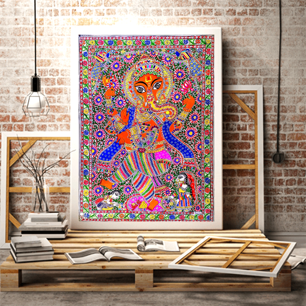 Ganesh Ji - Mithila & Madhubani Painting Style