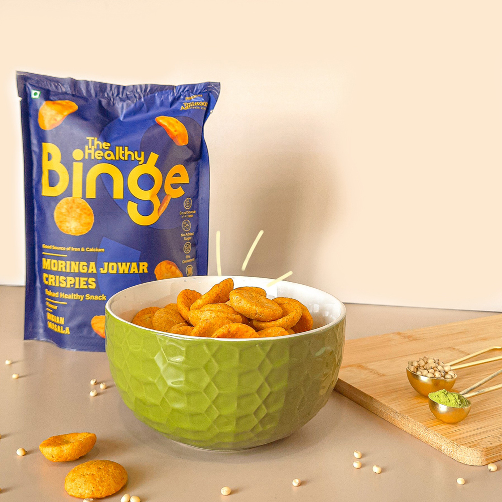 The Healthy Binge Moringa Jowar Crispies - Pack of 9 (40g)