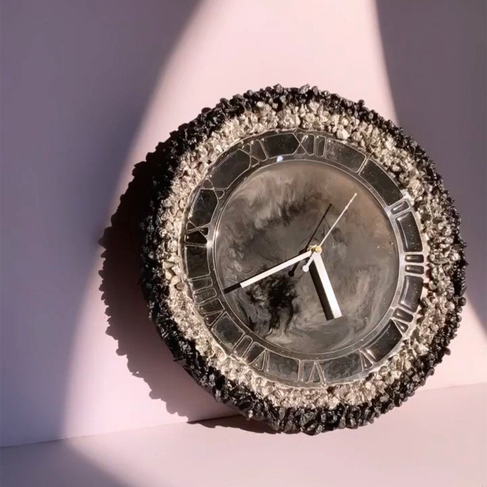 classy geode marble themed wall clock