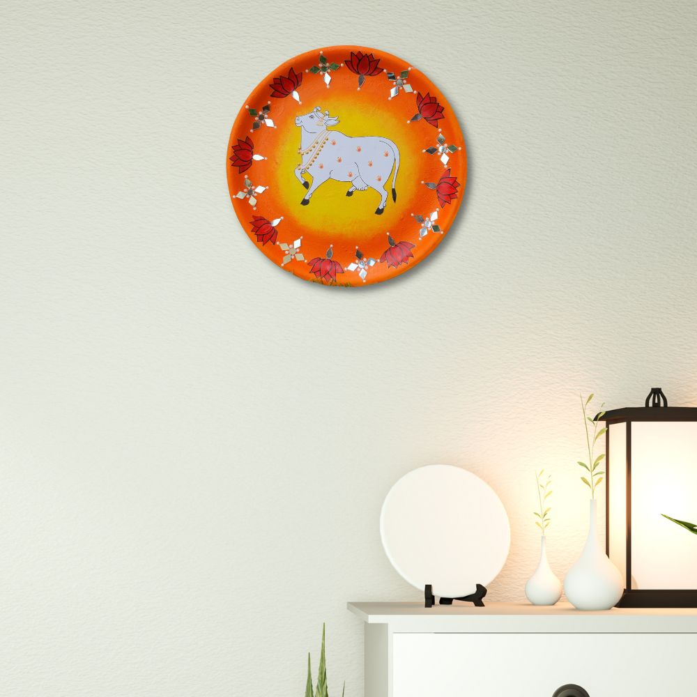 The Yellow Pichwai Plate Art