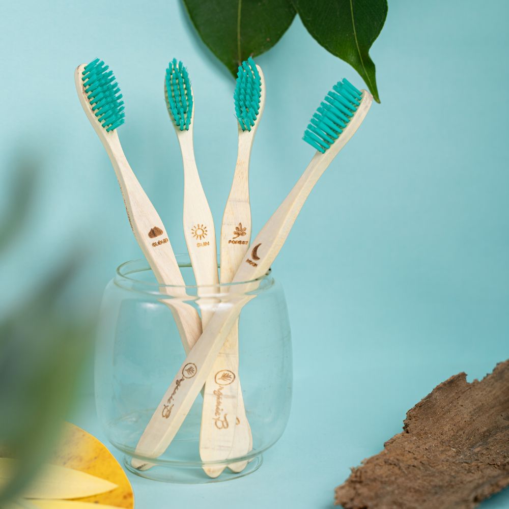 Neem Toothbrush with Charcoal Bristles (Pack of 4)