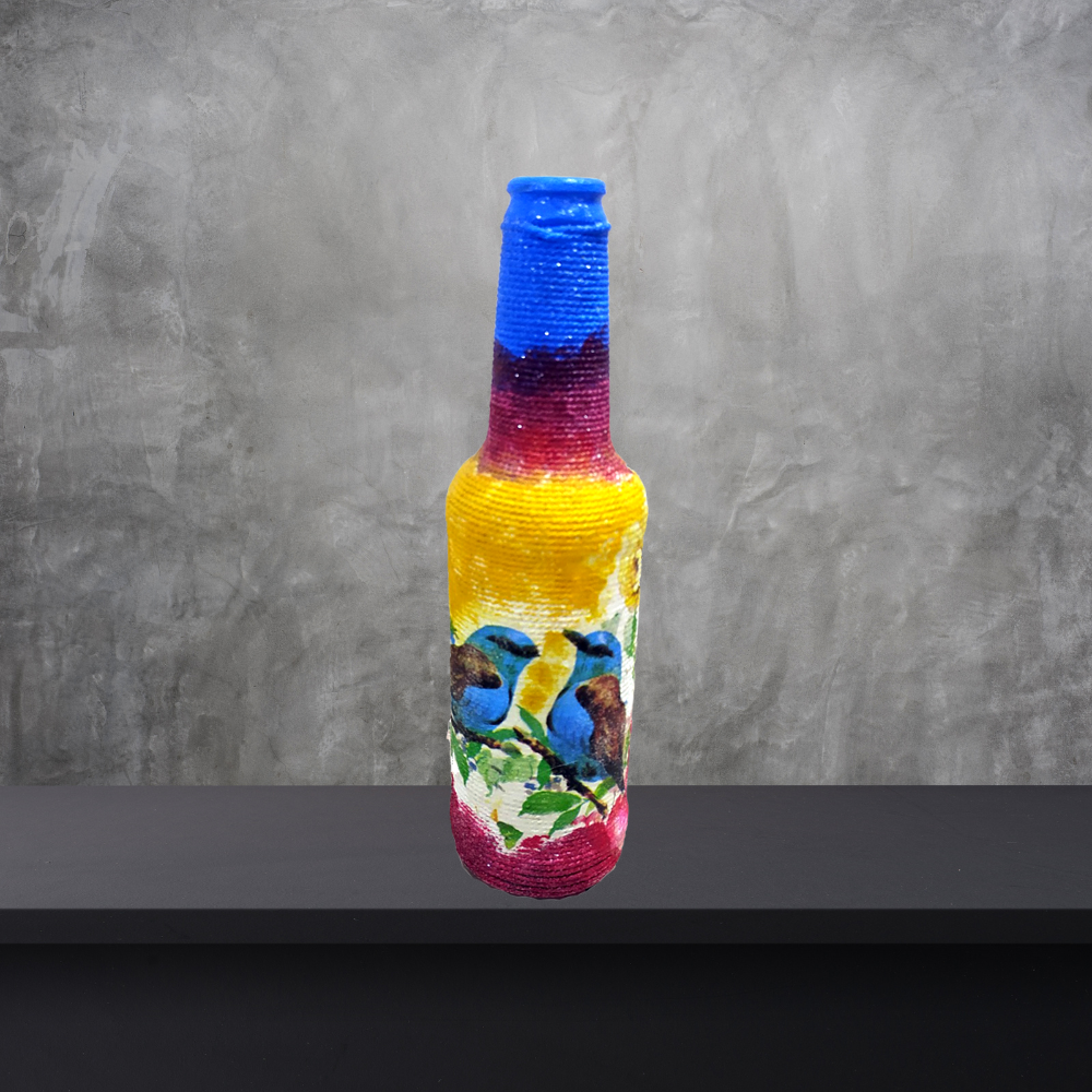 Home Decor Decoupage Bottle