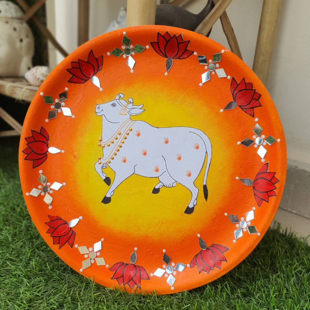 The Yellow Pichwai Plate Art