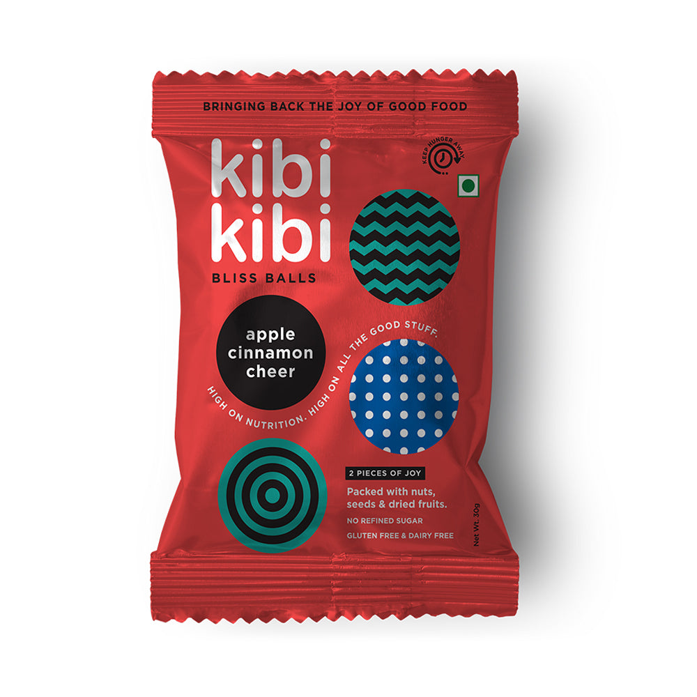 Kibi Kibi Apple Cinnamon Cheer Bliss Balls (Pack of 5)