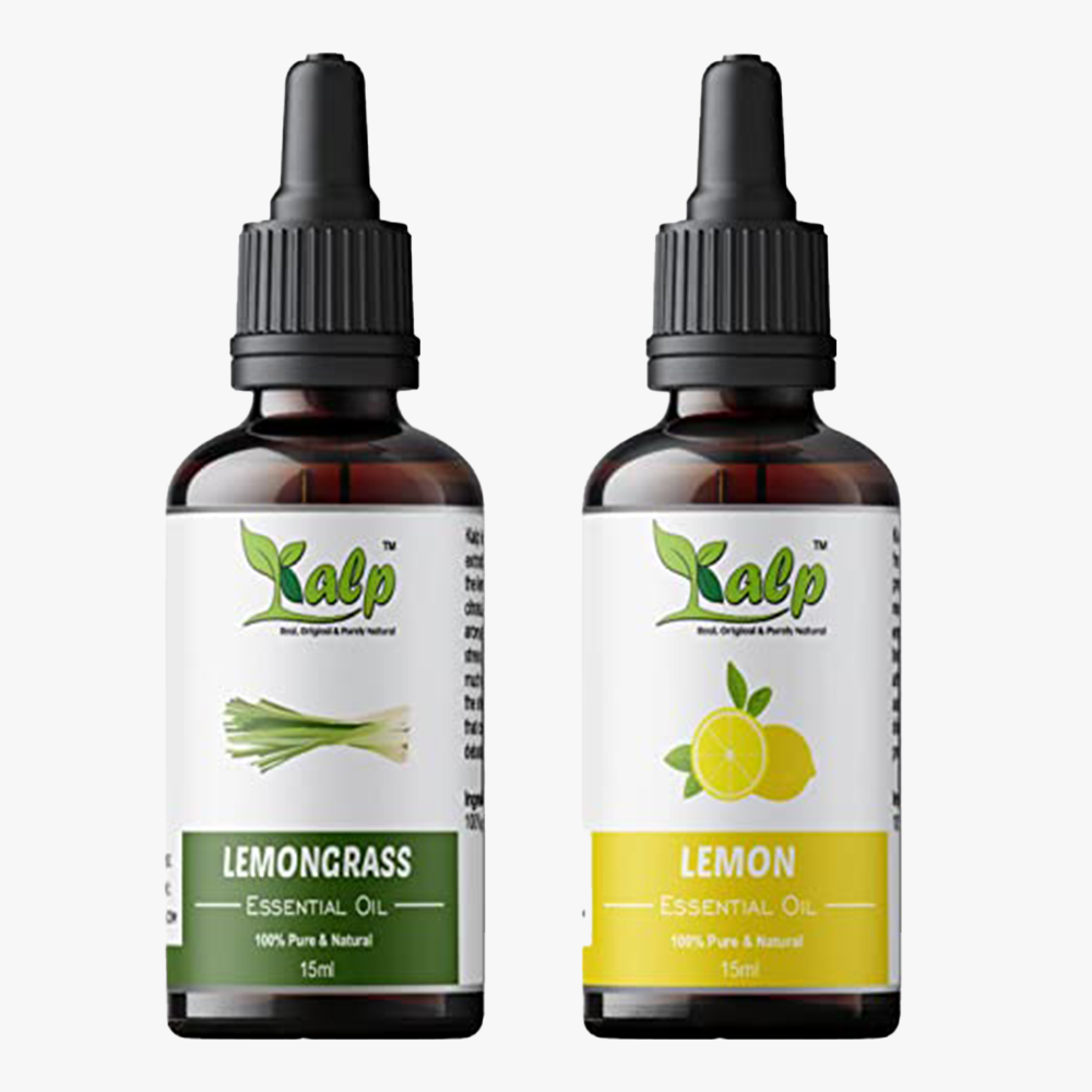 Lemongrass Essential Oil & Lemon Essential Drop Oil - 15ml (Pack of 2)