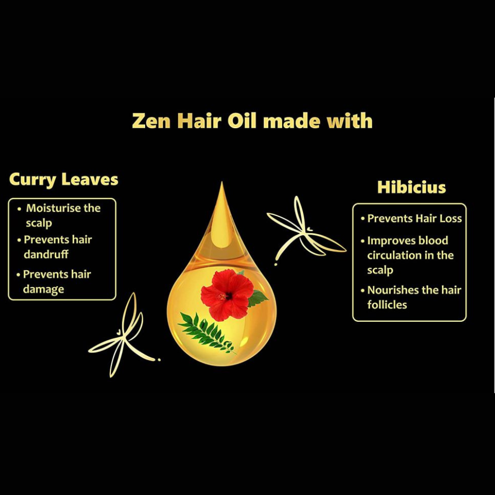 Zen Advanced Curry Leaf and Hibiscus Enriched Hair Oil (200ml)
