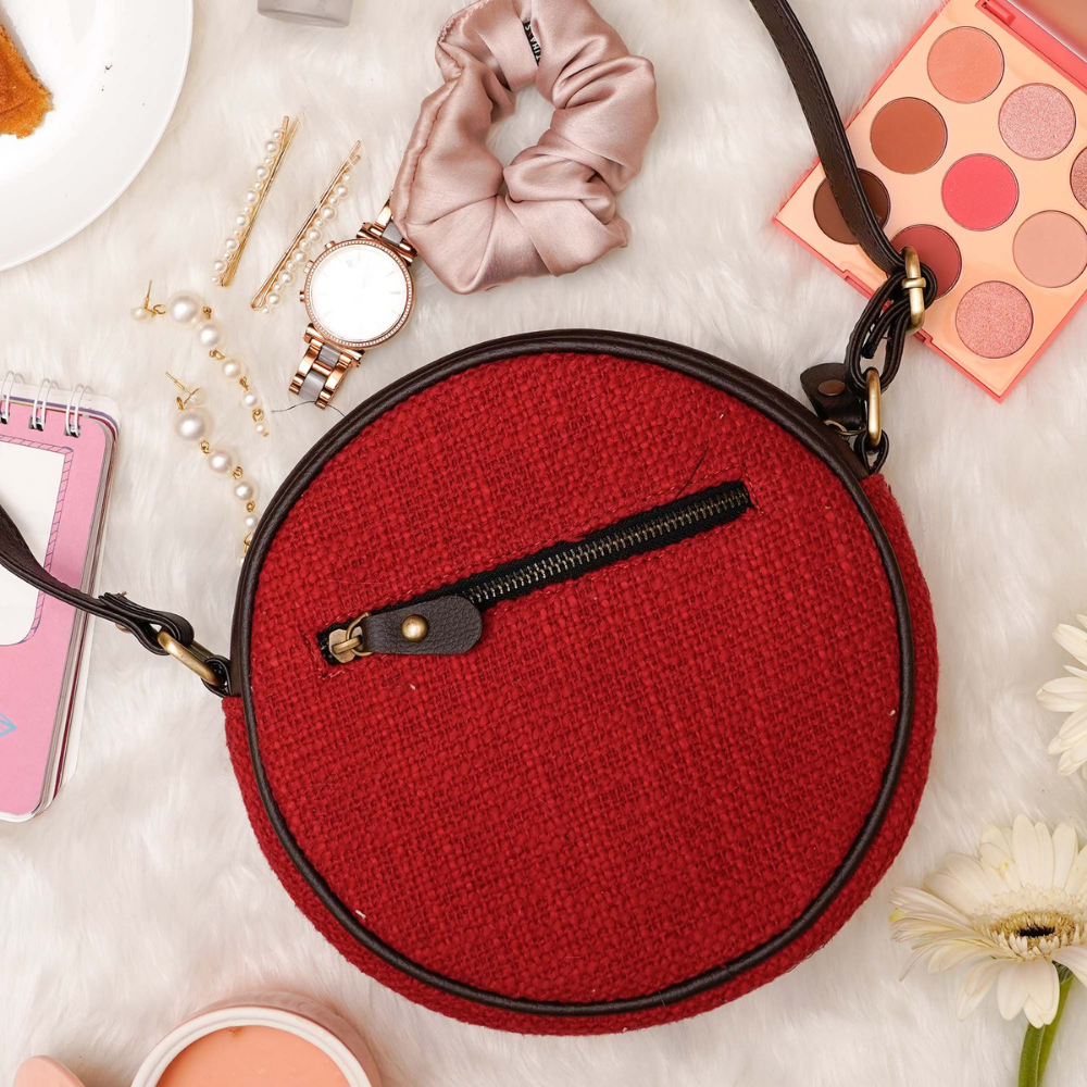 Cherry Red Full Moon Sling Bag