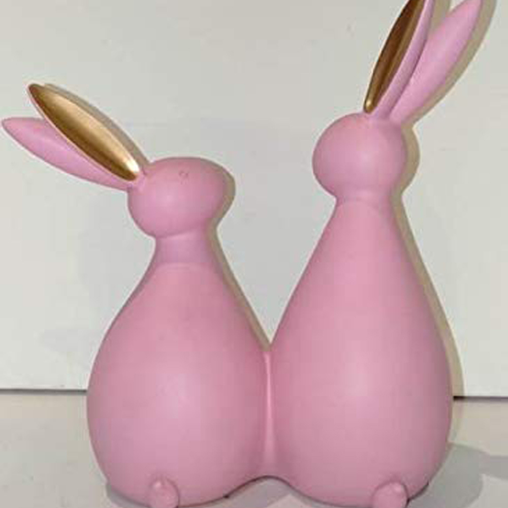 Rabbit Pair Showpiece