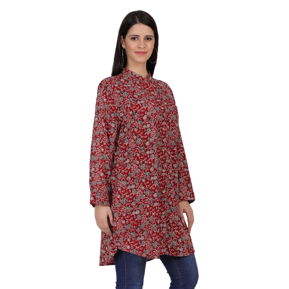 Tunic Kurta in Khadi Cotton Ajrakh Print