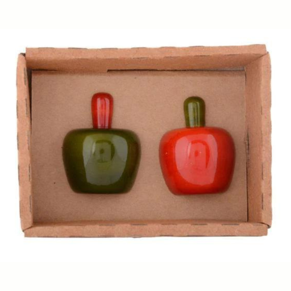 Fairkraft Creations Handcrafted Wooden Fridge Magnet - Apple (Set of 2)