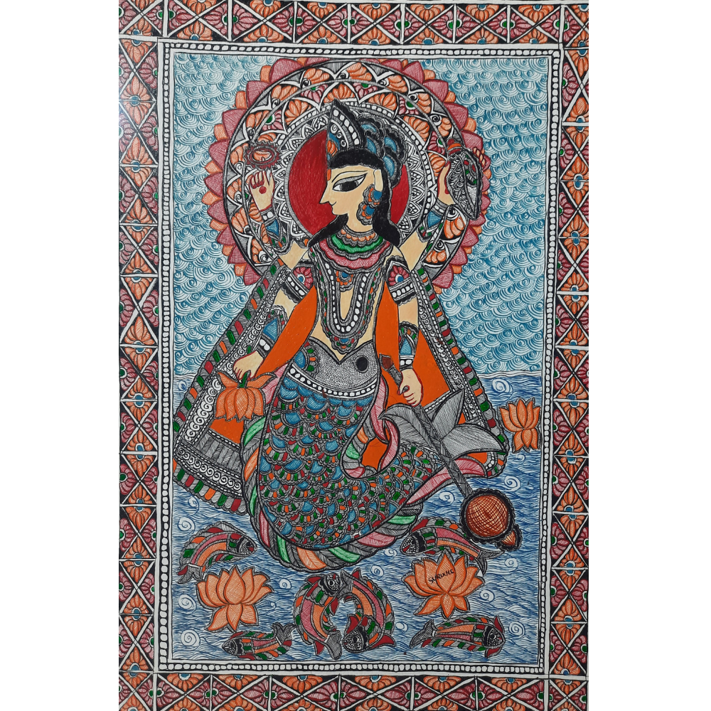 Matsya Avatar Madhubani Painting