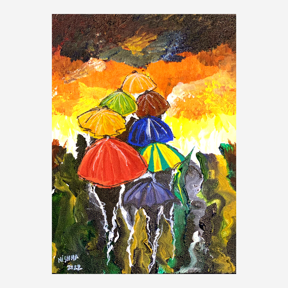Life Beneath Umbrella Painting