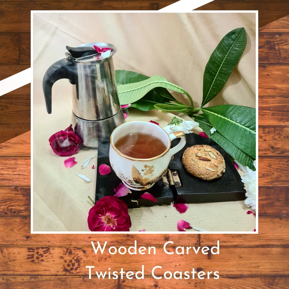 Wooden Carved Twisted Coaster