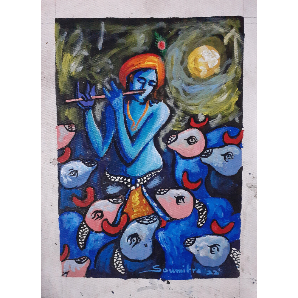 Lord Krishna Handmade Painting