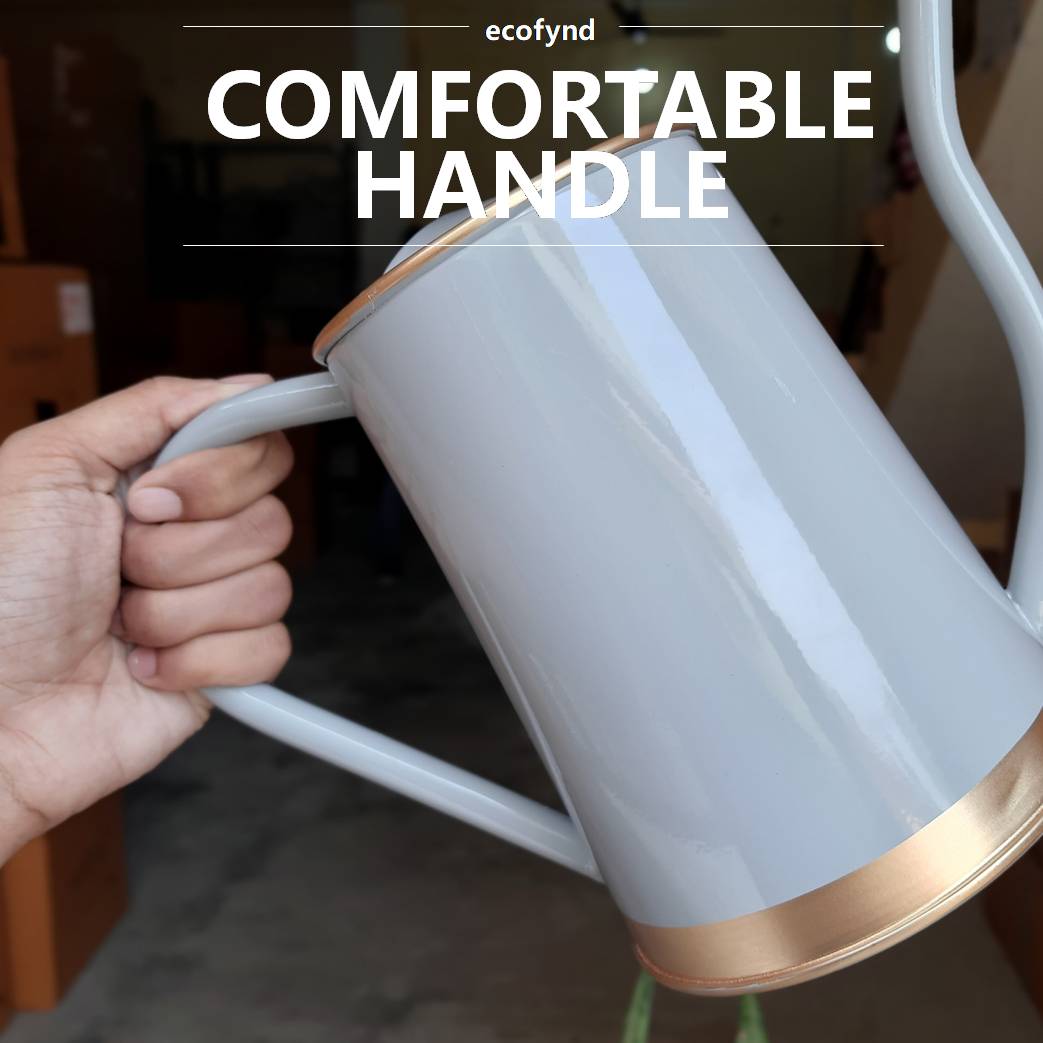 ecofynd White 1.5 Litre Metal Watering Can