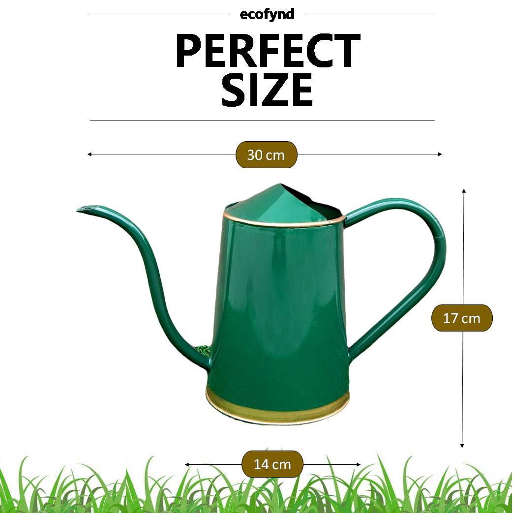 ecofynd Green 1.5 Litre Metal Watering Can
