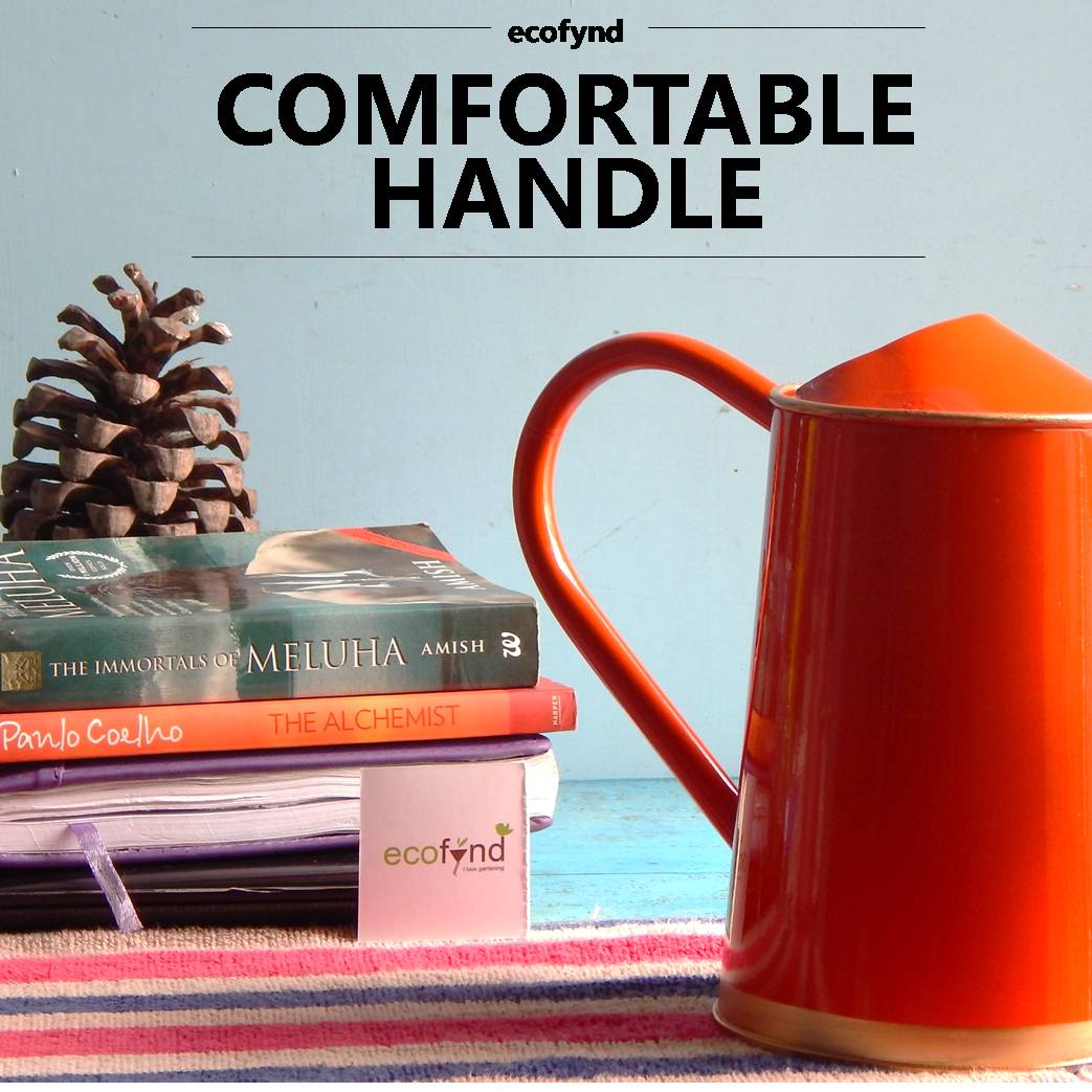 ecofynd Orange 1.5 Litre Metal Watering Can