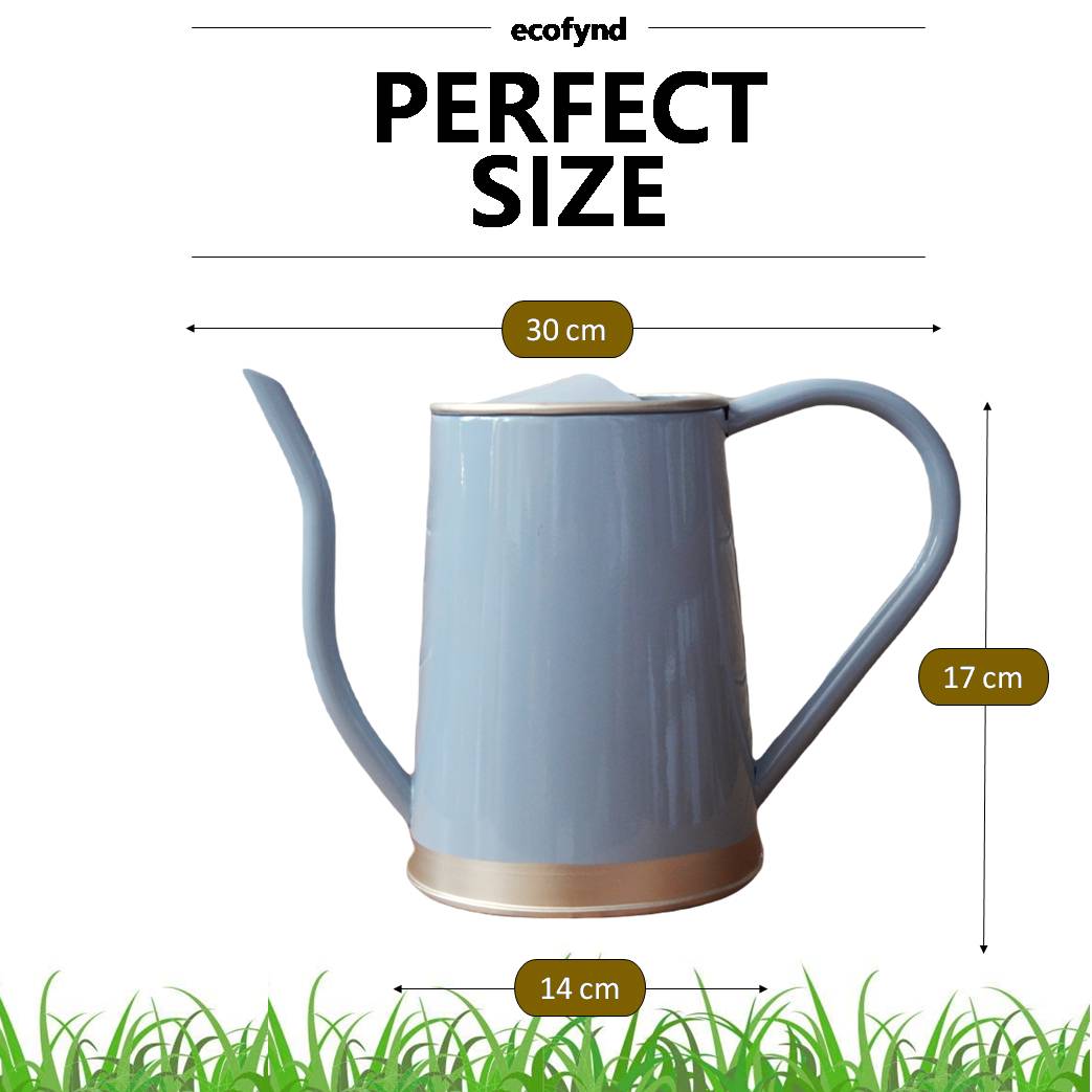 ecofynd White 1.5 Litre Metal Watering Can