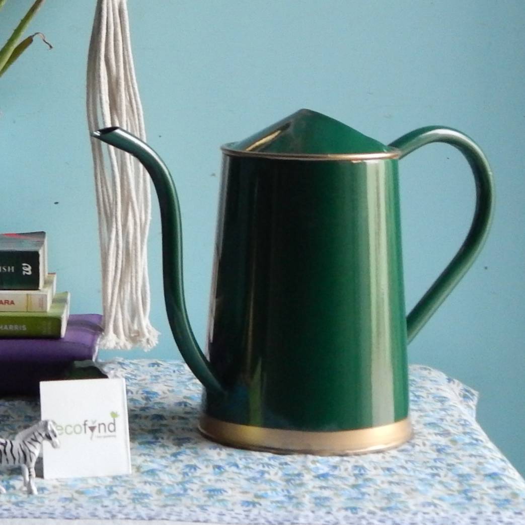 ecofynd Green 1.5 Litre Metal Watering Can