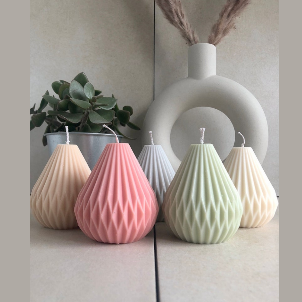 Drop Pear Sculpted Aroma Pastel Candles (Set of 5)