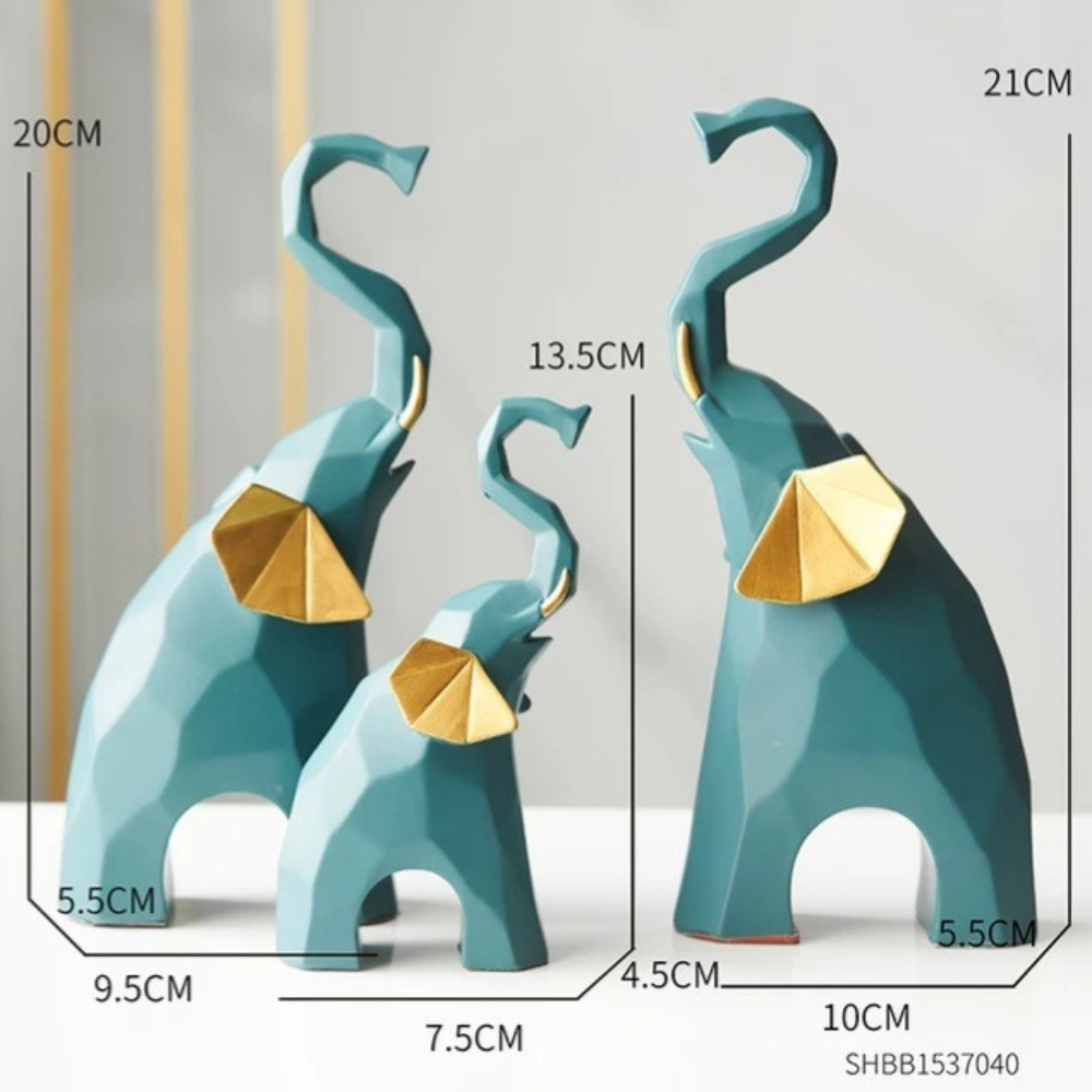 Elephant Family Showpieces (Modern-Art) - Set of 3