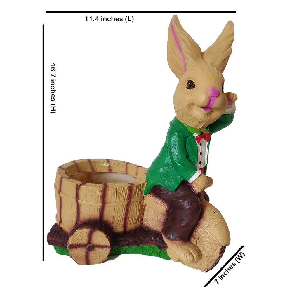 Rabbit Riding Bike Planter