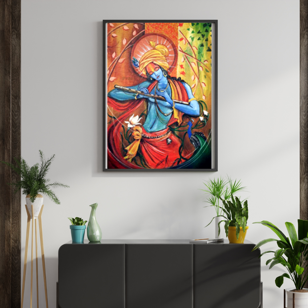 Lord Krishna - Kerala Mural Painting