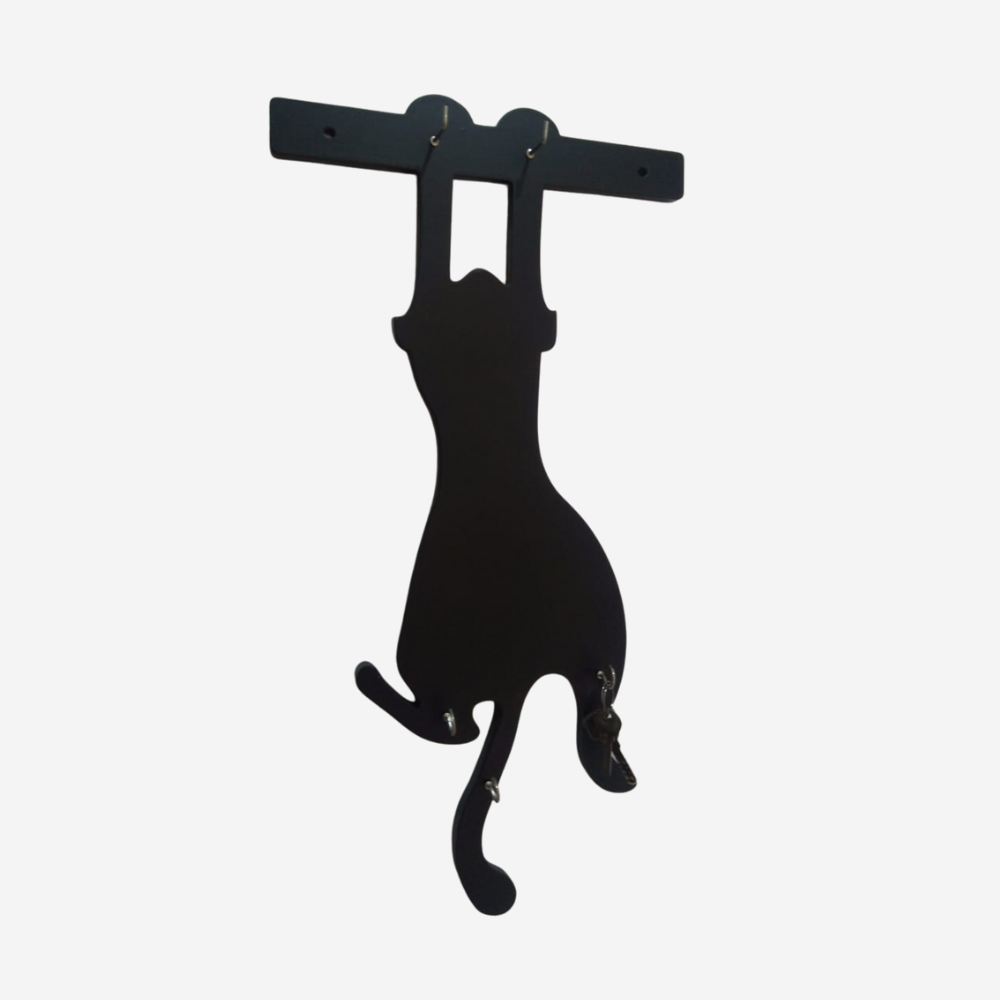 Wooden Cat Keyring Stand