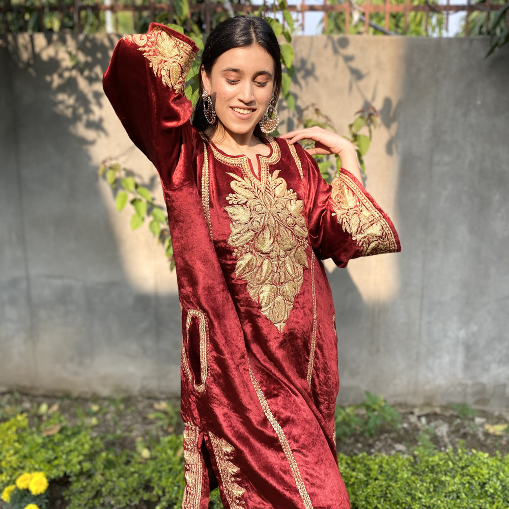 Kashmir Weaves Red Phiran
