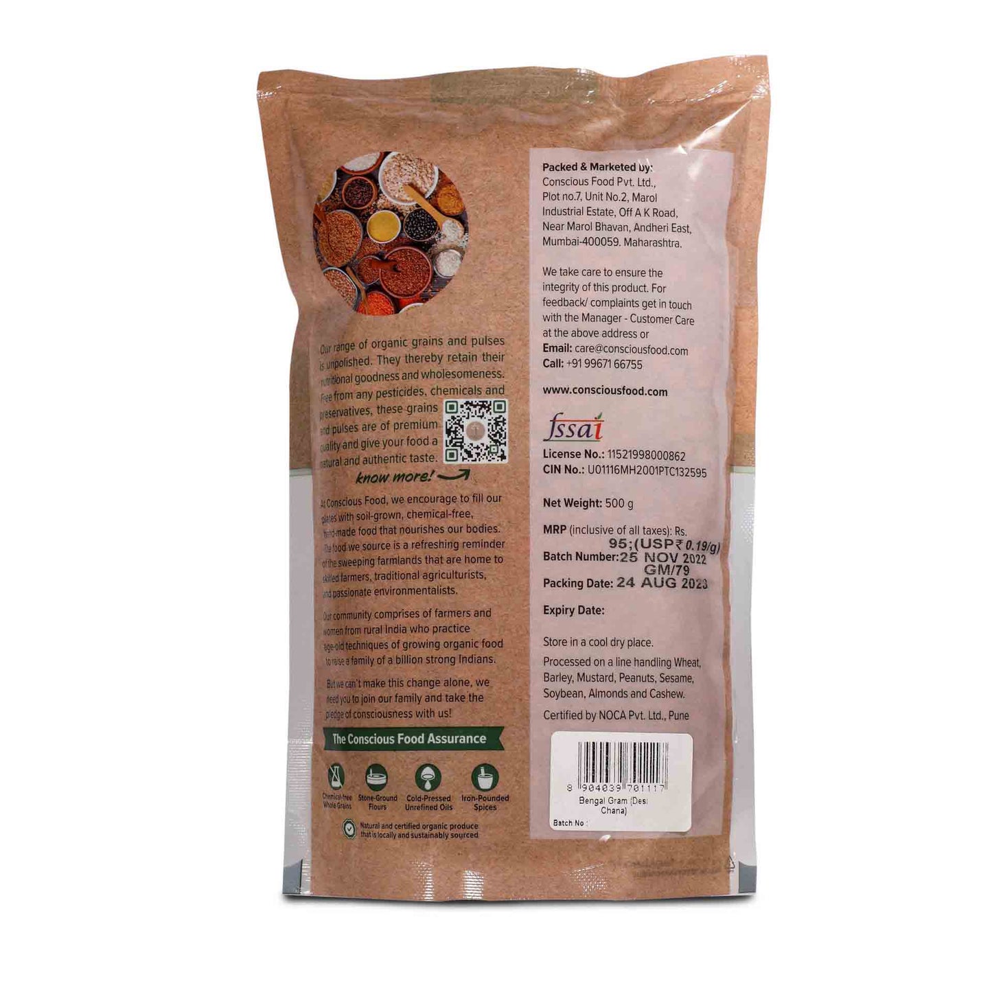 Conscious Food Bengal Gram (Desi Chana) - 500g