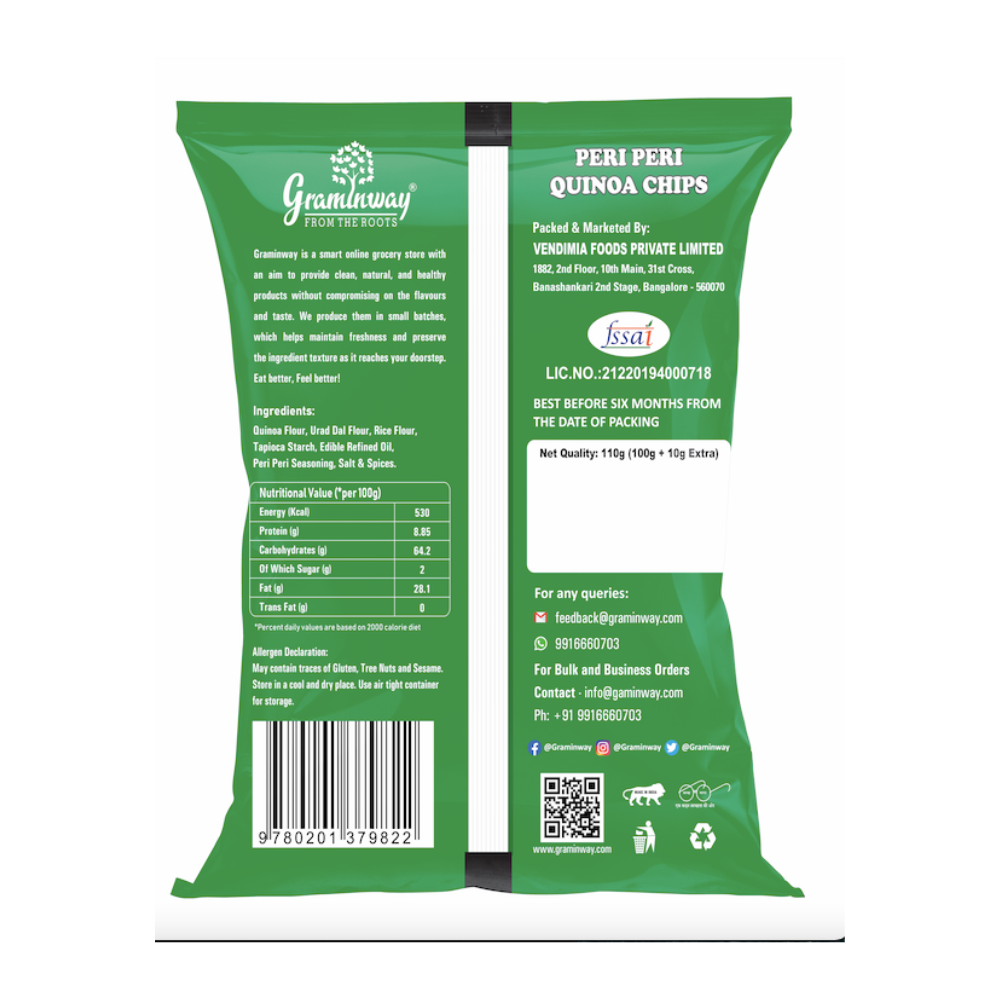 Graminway Quinoa Chips Peri Peri(100g)