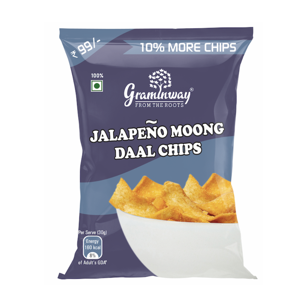 Graminway Jalapeno Moong Daal Chips (100g)