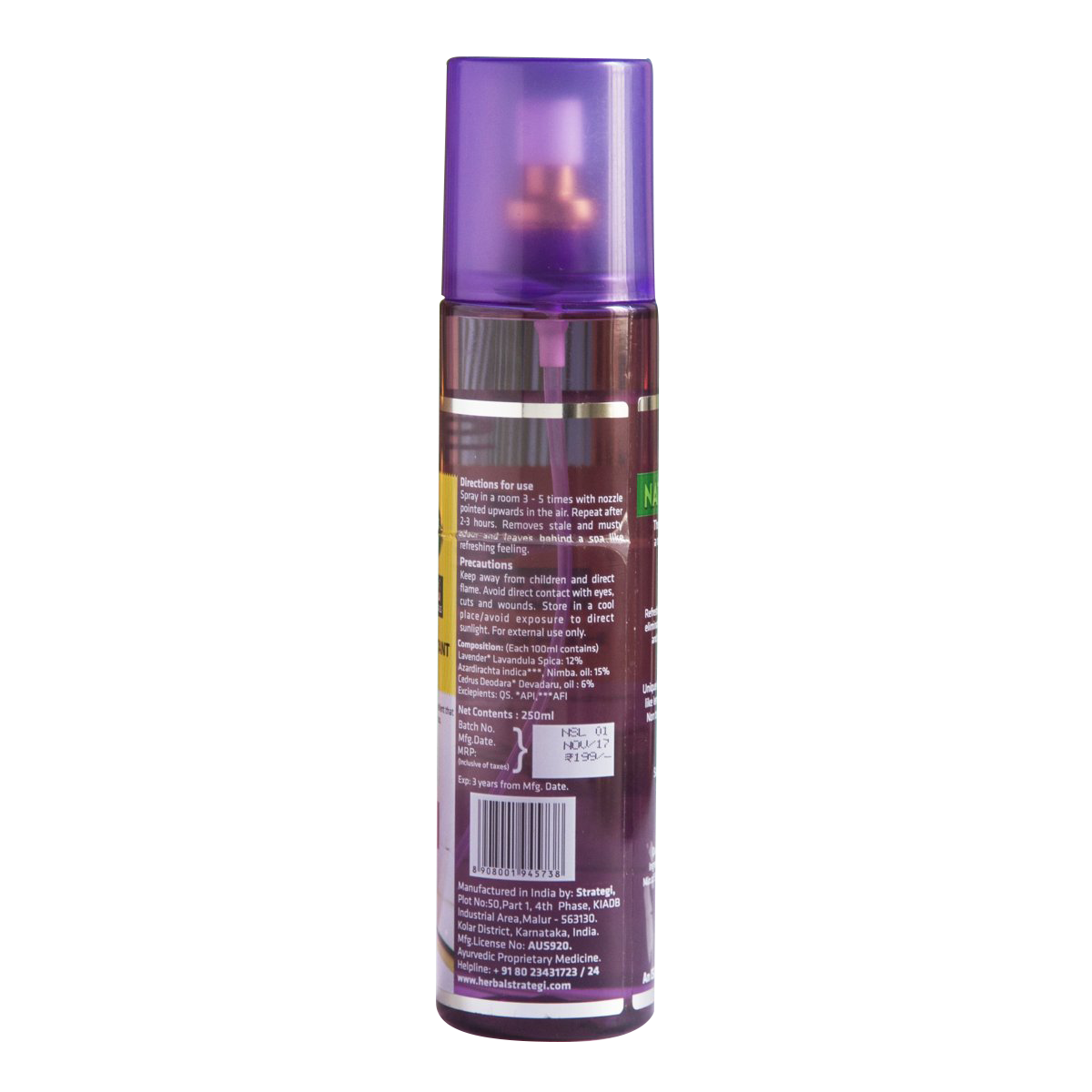 Herbal Strategi Room Disinfectant and Freshener - Lavender