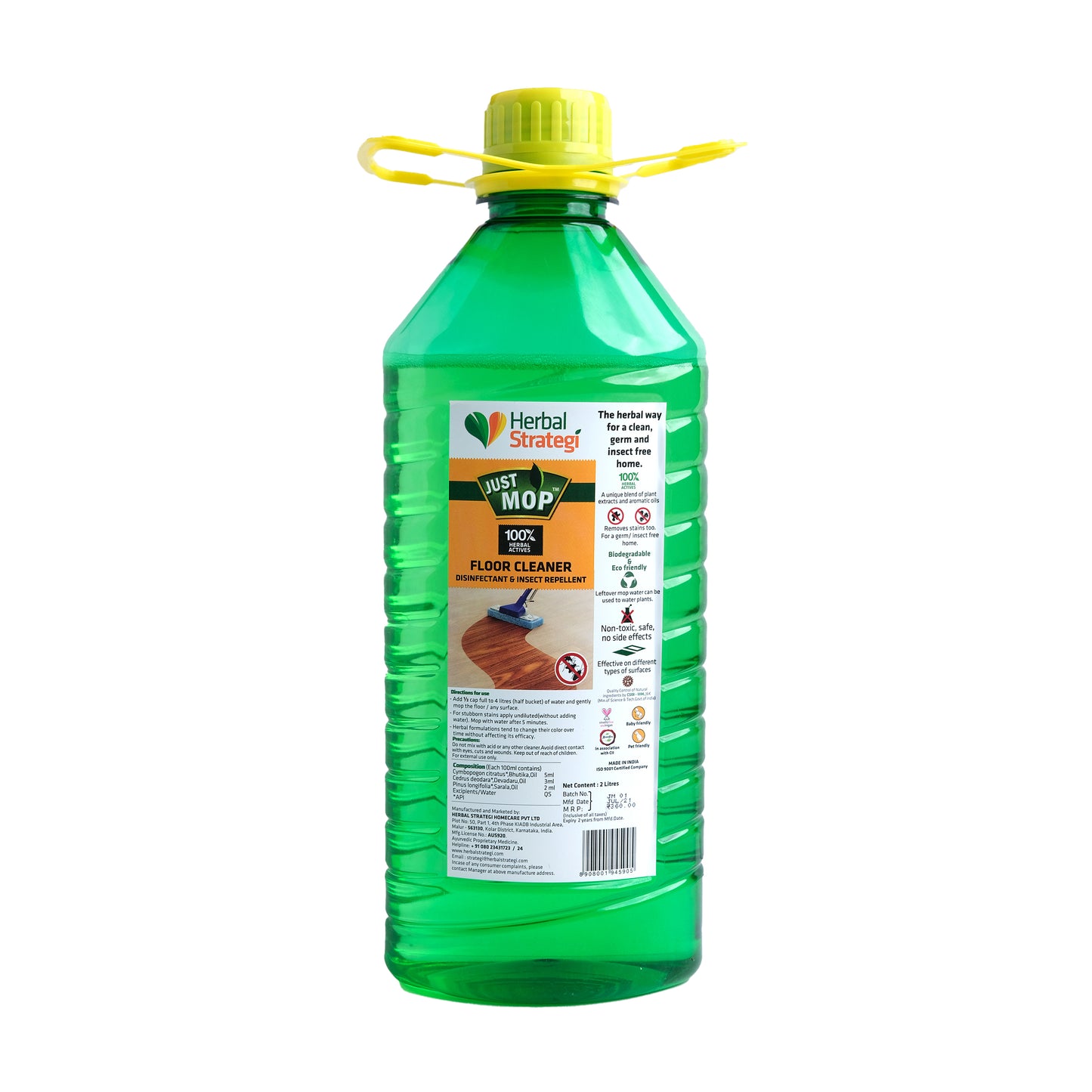 Herbal Concentrate Floor Cleaner & Insect Repellent with 2L Empty Bottle (180ml)