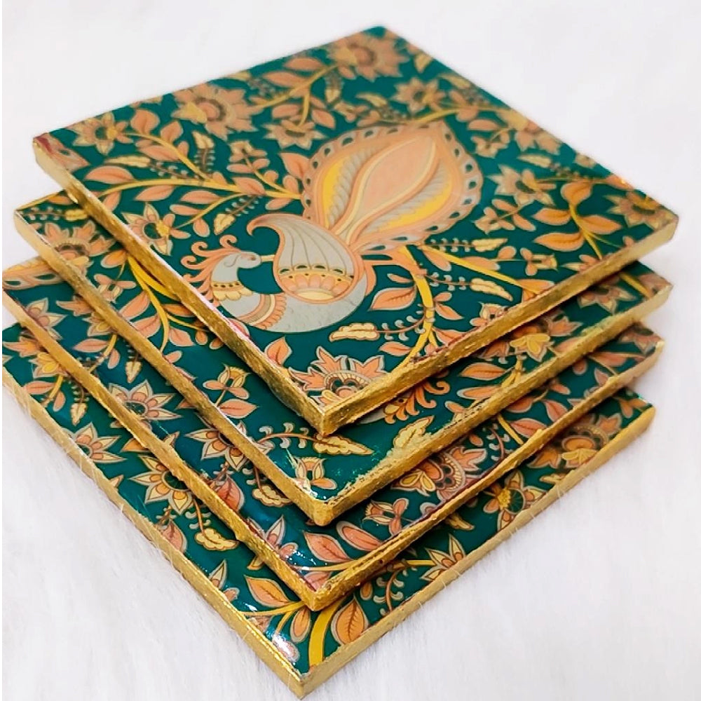 Kalamkari Art Coasters (Pack of 4)