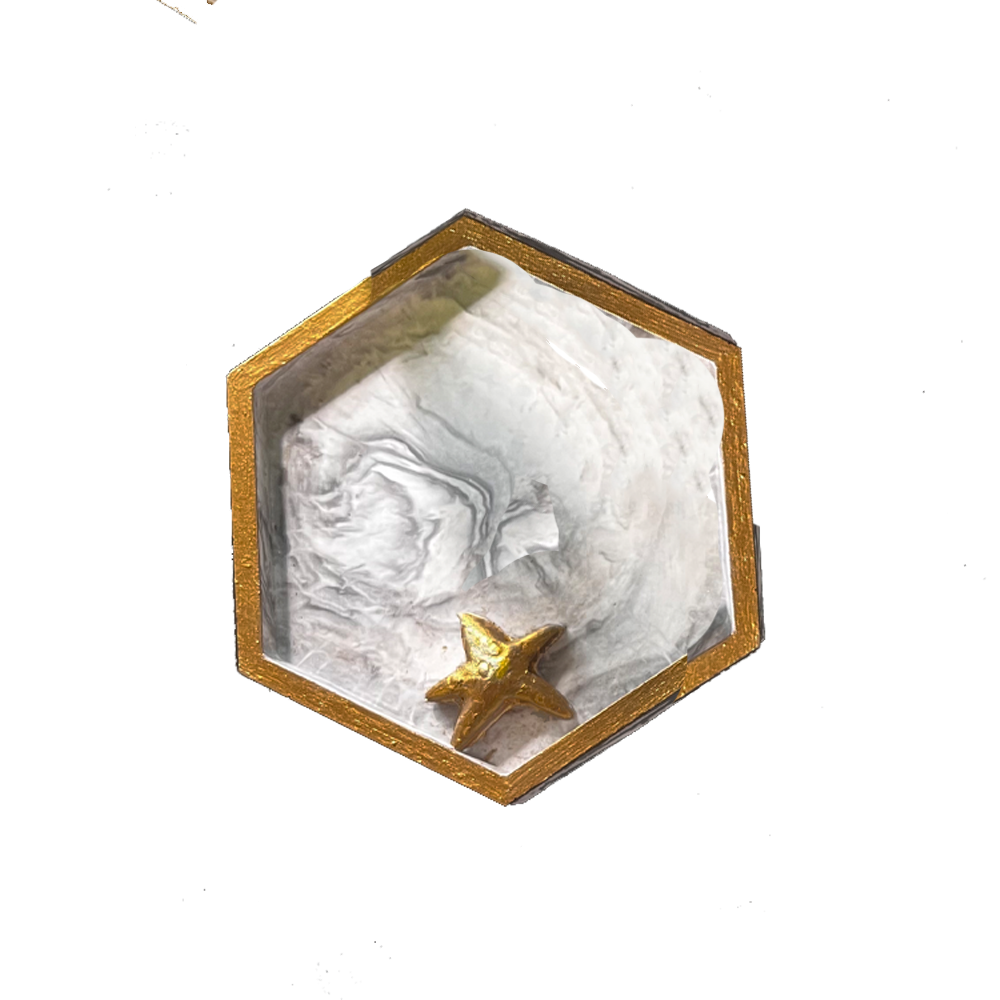 Eco-Resin Marble Coaster (Set of 2) - Hexagon