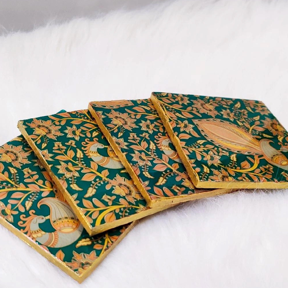 Kalamkari Art Coasters (Pack of 4)