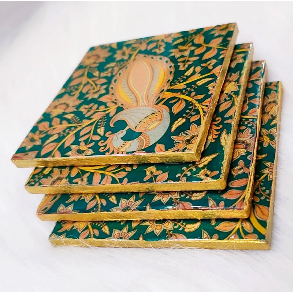 Kalamkari Art Coasters (Pack of 4)