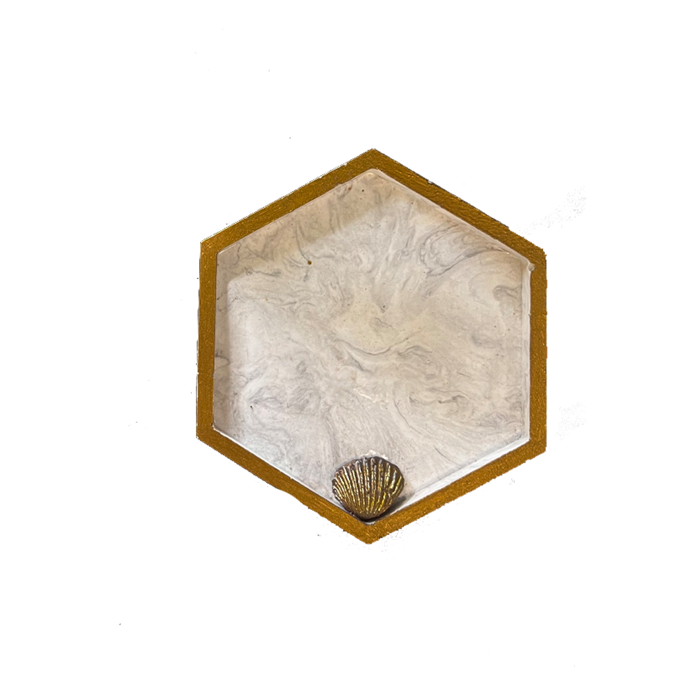 Eco-Resin Marble Coaster (Set of 2) - Hexagon