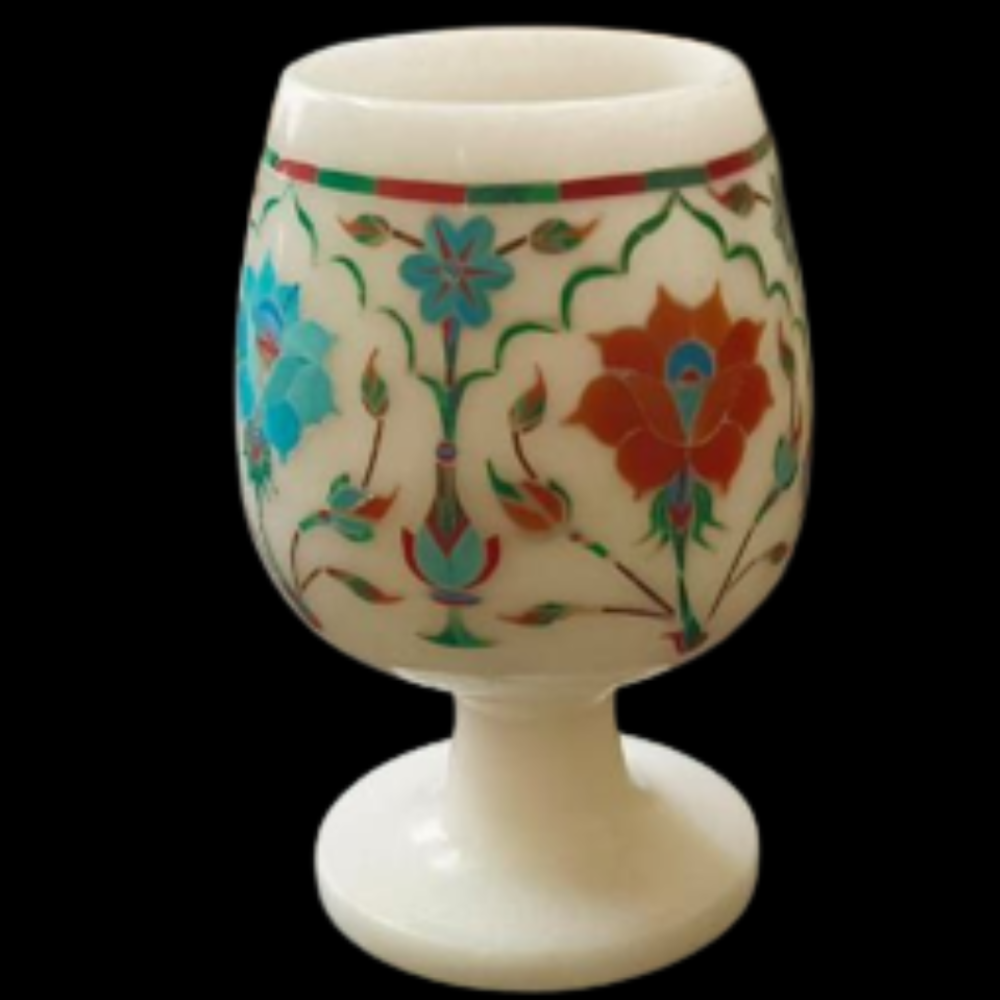 Marble Inlay Decorative Glass