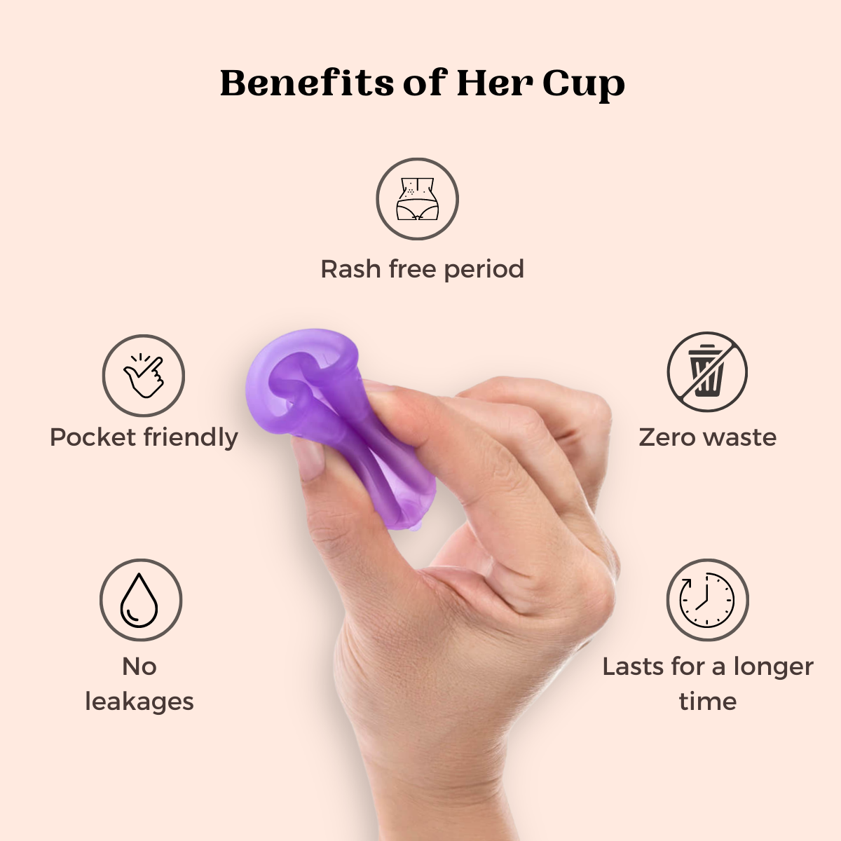 Goli Soda Her Cup Reusable Menstrual Cup for Women - Fushia