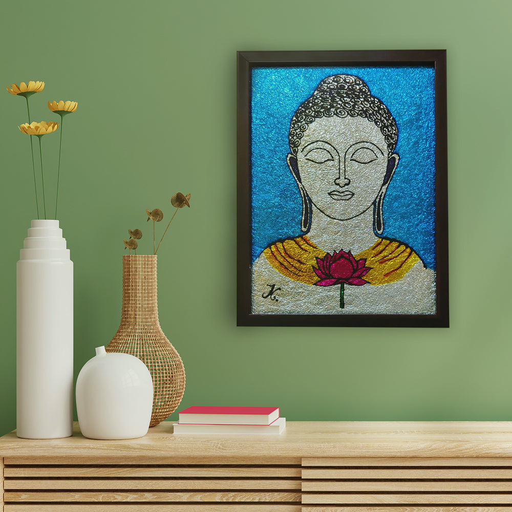 Gautam Budhha Glass Painting