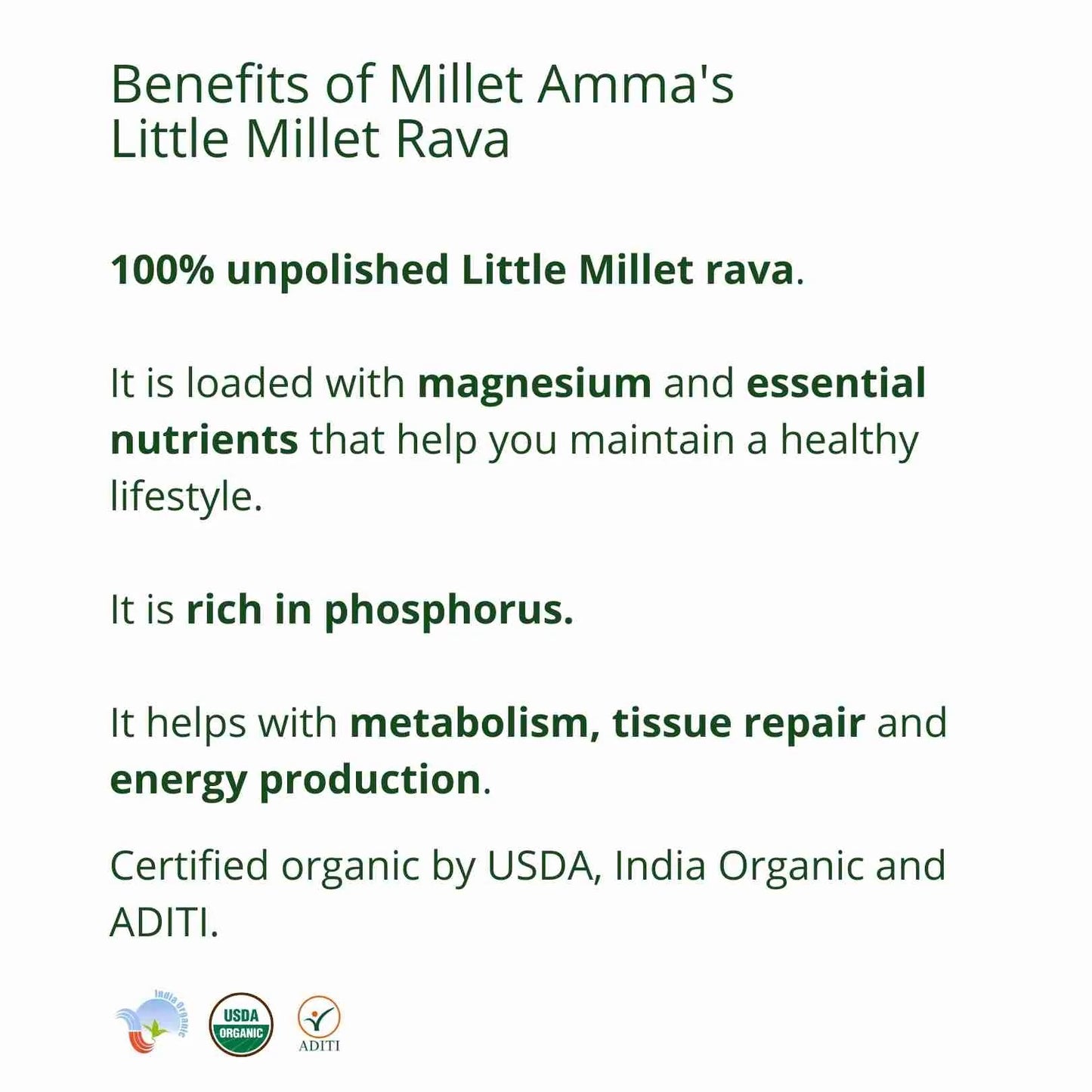 Millet Amma Little Millet Rava (500g)