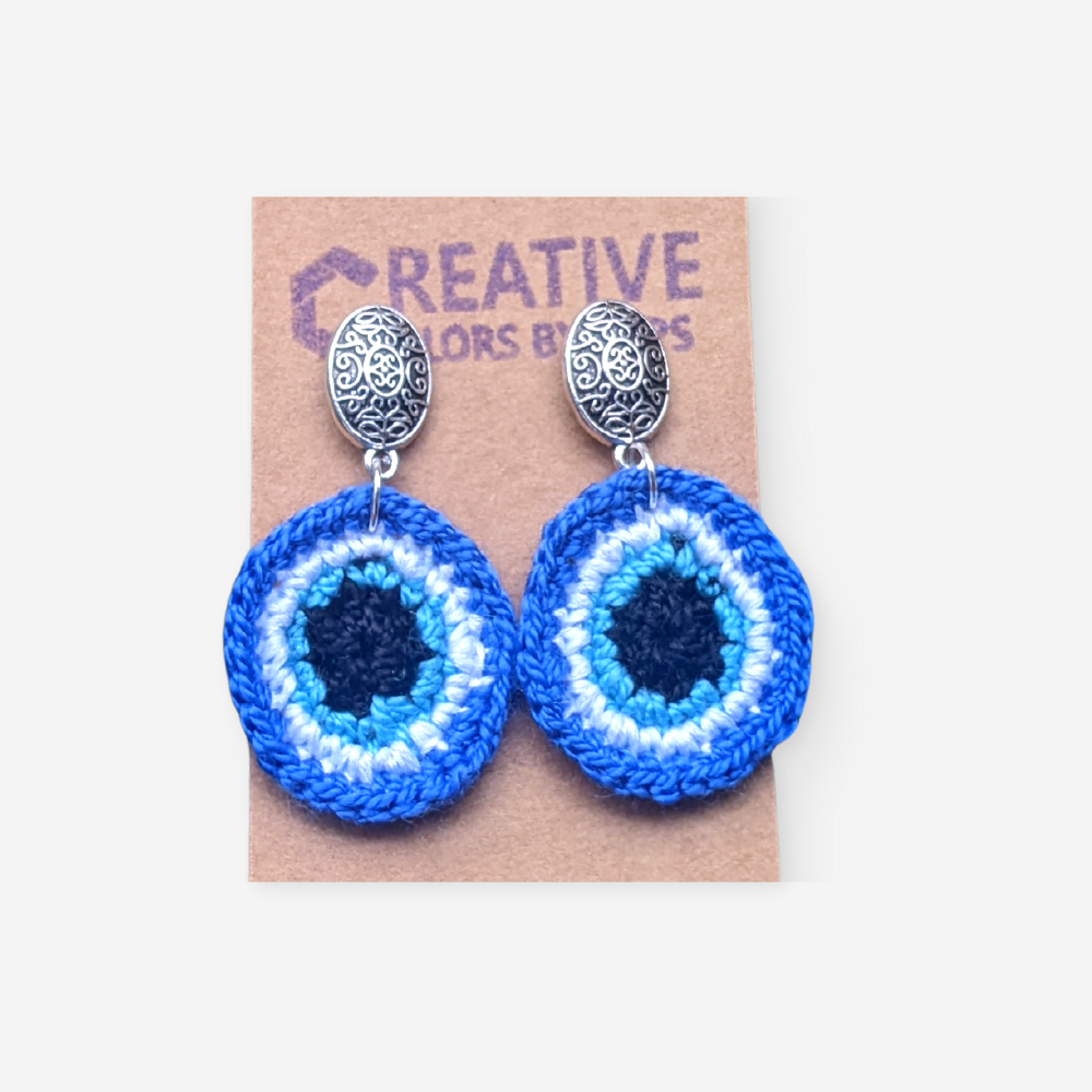 Evil Eye Big Crochet Studs