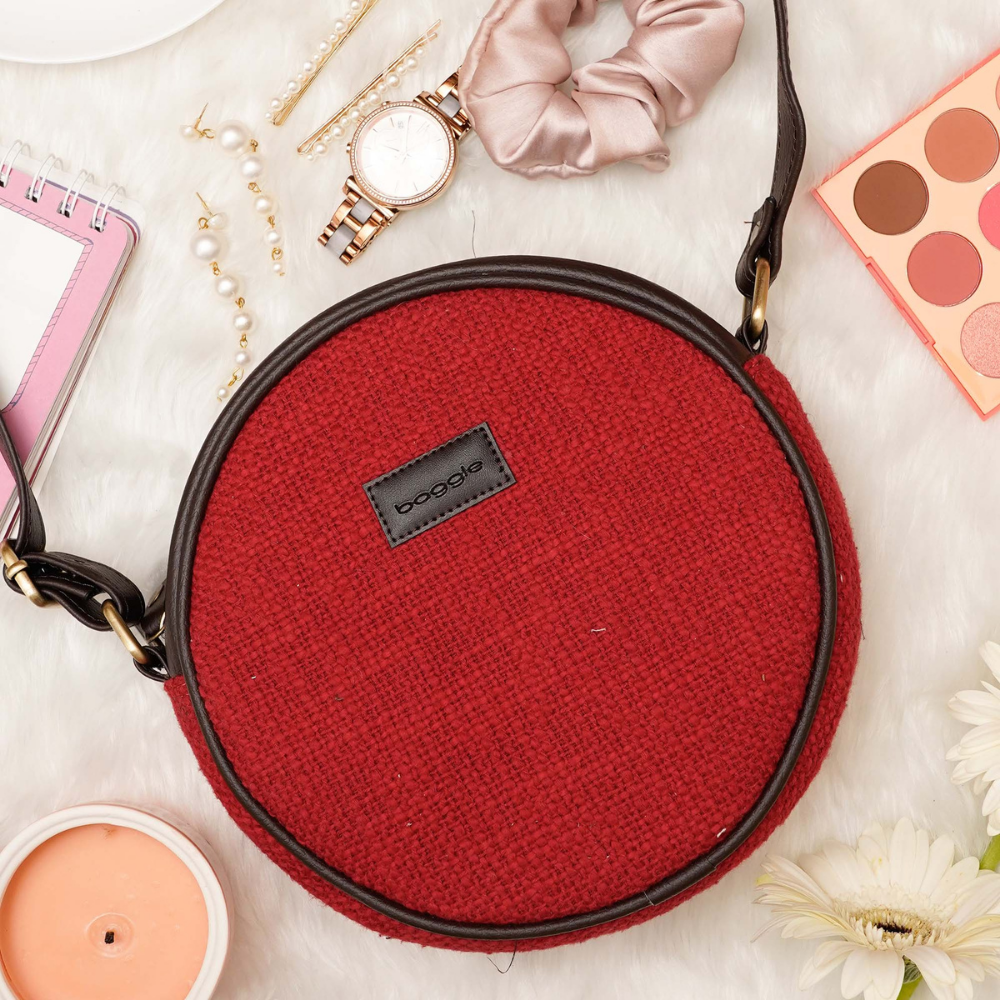 Cherry Red Full Moon Sling Bag