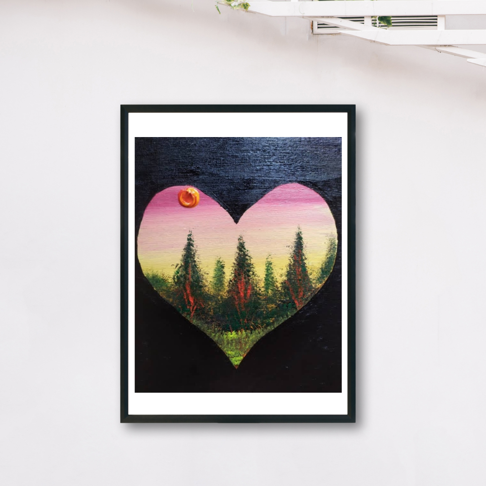Heart Shape Landscape Painting