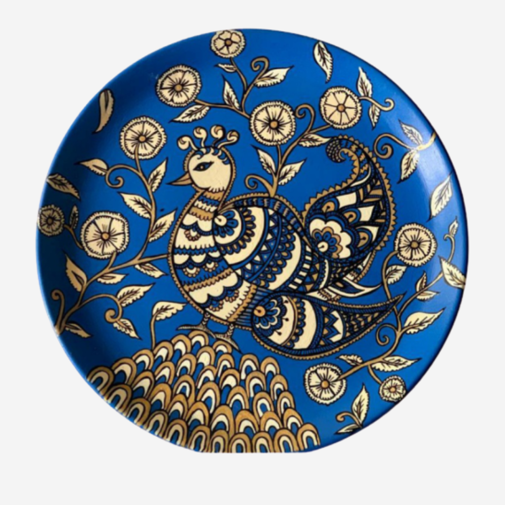 Kalamkari Peacock Wall Plate