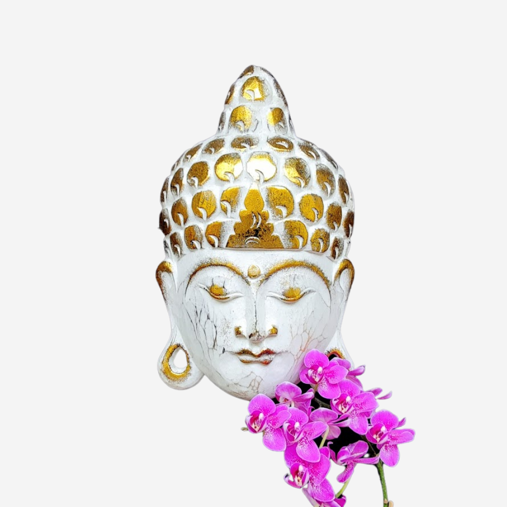 Handcrafted Wooden Buddha Face Mask Wall Hanging