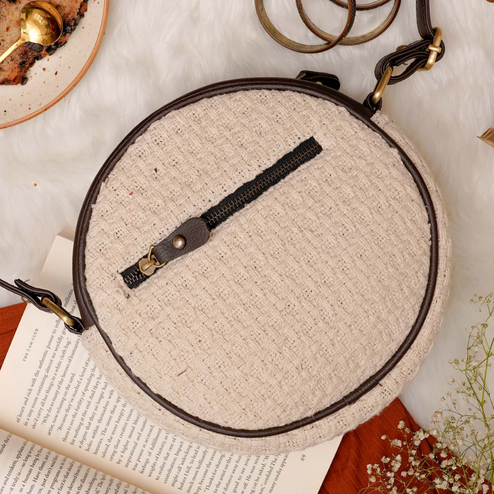 Classic White Full Moon Sling Bag